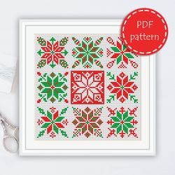 LP003 Christmas cross stitch pattern for begginer - Easy xstitch pattern in PDF format - Instant download - stitch chart