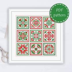 LP006 Christmas cross stitch pattern for begginer - Easy xstitch pattern in PDF format - Instant download - stitch chart
