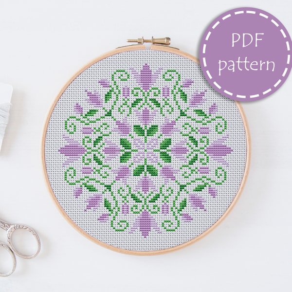 LP007 Floral cross stitch pattern for begginer - Easy xstitc | Inspire ...