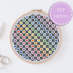LP0013 Abstract cross stitch pattern for begginer - Easy xstitch pattern in PDF format - Instant download - hoop art