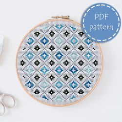 LP0014 Abstract cross stitch pattern for begginer - Easy xstitch pattern in PDF format - Instant download - hoop art