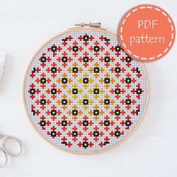 LP0015 Abstract cross stitch pattern for begginer - Easy xstitch pattern in PDF format - Instant download - hoop art