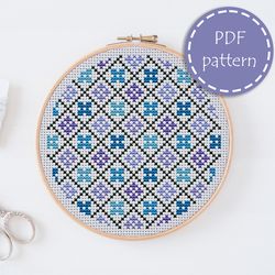 LP0020 Abstract cross stitch pattern for begginer - Easy xstitch pattern in PDF format - Instant download - hoop art