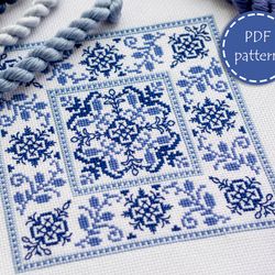 LP0031 Folk cross stitch pattern for begginer - Easy xstitch pattern in PDF format - Instant download - Floral pattern