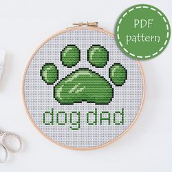 LP0055 Dog dad cross stitch pattern for begginer - Pets lover xstitch pattern in PDF format - Instant download - easy