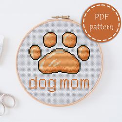 LP0056 Dog mom cross stitch pattern for begginer - Pets lover xstitch pattern in PDF format - Instant download - easy