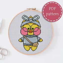LP0064 Pretty duck cross stitch pattern for begginer - Animals xstitch pattern in PDF format - Instant download