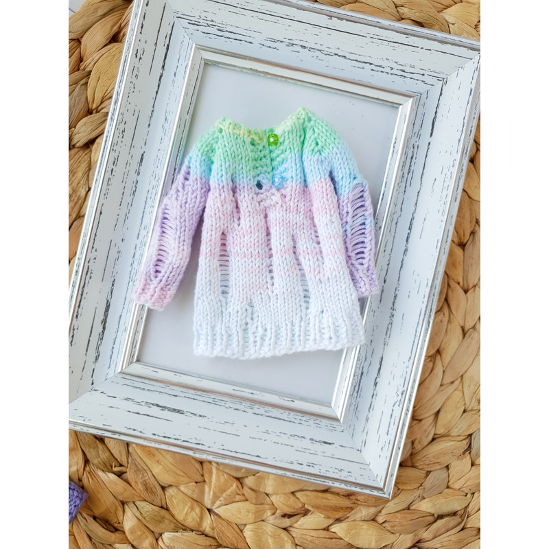 Blythe pattern knit ripped sweater, Blythe sweater knit pattern, Blythe doll clothes