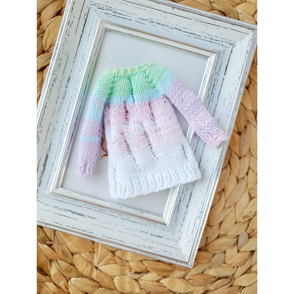 Blythe pattern knit ripped sweater, Blythe sweater knit pattern, Blythe doll clothes