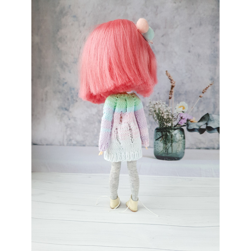 Blythe pattern knit ripped sweater, Blythe sweater knit pattern, Blythe doll clothes