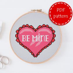 LP0066 Valentines day cross stitch pattern for begginer - Heart love xstitch pattern in PDF format - Instant download