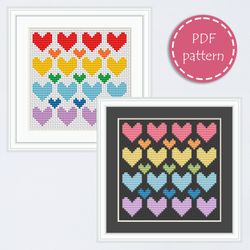 LP0078 Valentines day cross stitch pattern for begginer - Heart love xstitch pattern in PDF format - Instant download