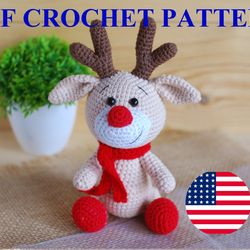 Deer Crochet Pattern in English. Amigurumi pattern PDF toy deer.