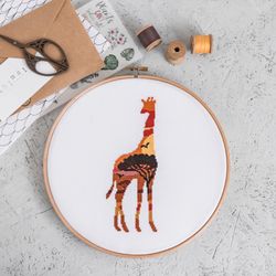 Safari Giraffe Cross Stitch Pattern