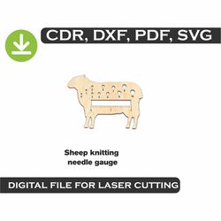 Knitting needles Sheep. Vector plan for laser cutting CNC