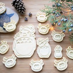 Christmas totoro cookie cutters. Set 4 pcs.