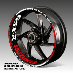 Wheel decals Suzuki GSX-R 1000 motorcycle wheel stickers rim tape kit stripes vinyl fluorescent