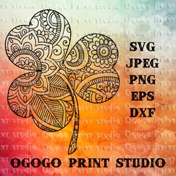 Shamrock SVG, Zentangle SVG, St Patrick's Day svg, Clover for Handmade