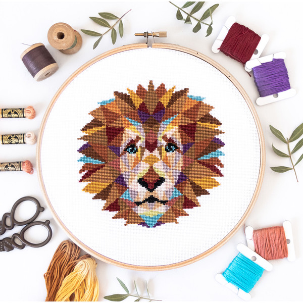 geometric lion cross stitch pattern.jpg