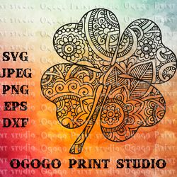 Shamrock svg, Zentangle SVG, St Patricks day svg, Mandala svg for Handmade