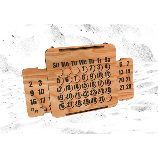Calendar Vector Model Perpetual calendar vector model for laser cut cnc, 3 mm, DXF | Inspire ...