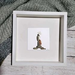 Pebble and sea glass art picture