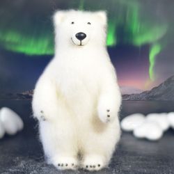 Polar bear / White bear / Needle felted animal / Realistic animal