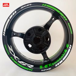 Wheel decals Kawasaki ZX-6R motorcycle rim tape Felgenaufkleber Autocollants de jante kit wheel stickers fluorescent
