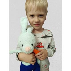 Bunny plush toy, Bunny plushie, Stuffed bunny animal, Amigurumi bunny, Handmade bunny, Gift for girl, Bunny with clothes