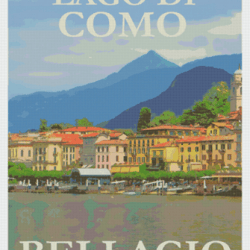 PDF Counted Vintage Cross Stitch Pattern | Travel Poster of Italy | 5 Sizes