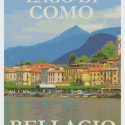 pdf counted vintage cross stitch pattern | travel poster of italy | 5 sizes