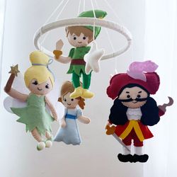Peter Pan baby mobile Baby custom mobile Baby cot mobile Custom baby gift Disney crib mobile Baby shower gifts for girl