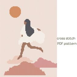 boho style cross stitch, cross stitch pattern, abstract cross stich, pdf pattern /35/