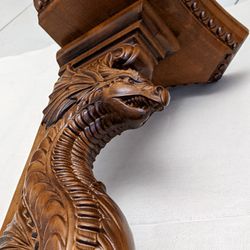 wooden corbel dragon shelf carved bracket fireplace surround cabinet corbel