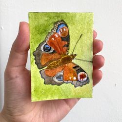 ACEO watercolor original art butterfly Card Miniature Small Painting gift aceo painting