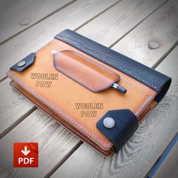 Leather Book cover - PDF pattern + two size. B3
