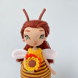Bee doll for the nursery. Custom bee doll gift for girls.