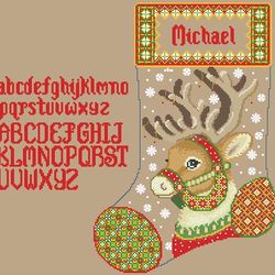 Digital - Vintage Cross Stitch Pattern - Christmas Boot - PDF