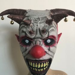 JESTER CLOWN Mask Masque Creepy Evil Scary Clown Mask Latex Evil Christmas Xmas