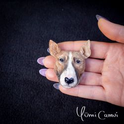 OOAK dog brooch by Yumi Camui