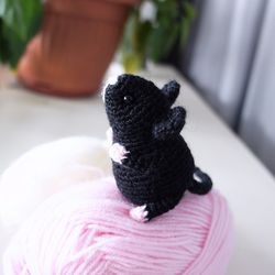mouse stuffed animal doll, black mouse toy, little soft mouse, gift for the mouse lover, cute mice, kids playroom decor