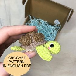 turtle amigurumi pattern, PDF crochet pattern, turtle shell, cute crochet turtle, crochet sea turtle, turtle toy,