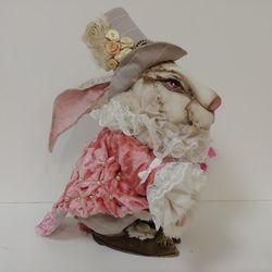 alice in wonderland white rabbit, christmas gift for rabbit lovers, made to order
