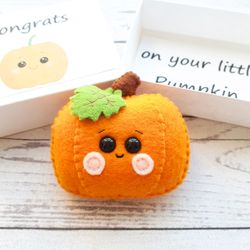Mini felt pumpkins, Pocket hug in a box, Hello pumpkin, Congrats, Newborn baby gift, Happy thanksgiving, I love you gift