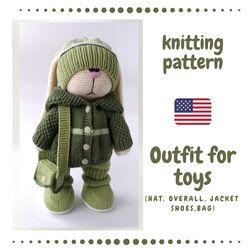 Pattern PDF clothes for Bunny, clothes for toy tutorial, Bunny in clothes, knitting outfit for Bunny Rabbit for