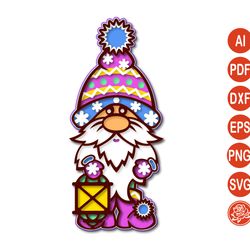 Multi layered Christmas gnome mandala SVG, Gnome file SVG for Cricut  DXF