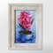 0 Small oil painting in a frame under glass - Hyacinth flower 5.9 - 3.9 in..jpg
