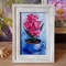 1 Small oil painting in a frame under glass - Hyacinth flower 5.9 - 3.9 in..jpg