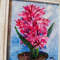 2 Small oil painting in a frame under glass - Hyacinth flower 5.9 - 3.9 in..jpg
