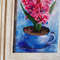 3 Small oil painting in a frame under glass - Hyacinth flower 5.9 - 3.9 in..jpg